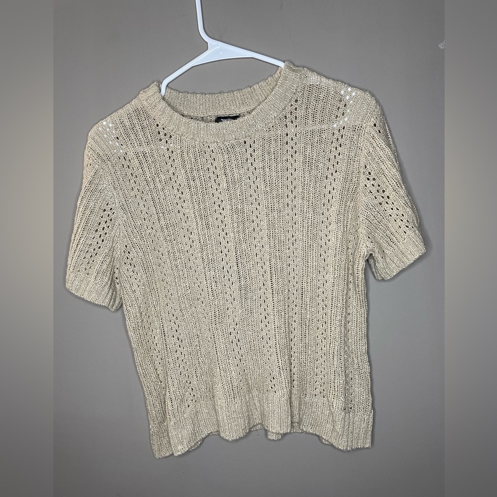 Bobeau Women's Cream Knit Top Size M